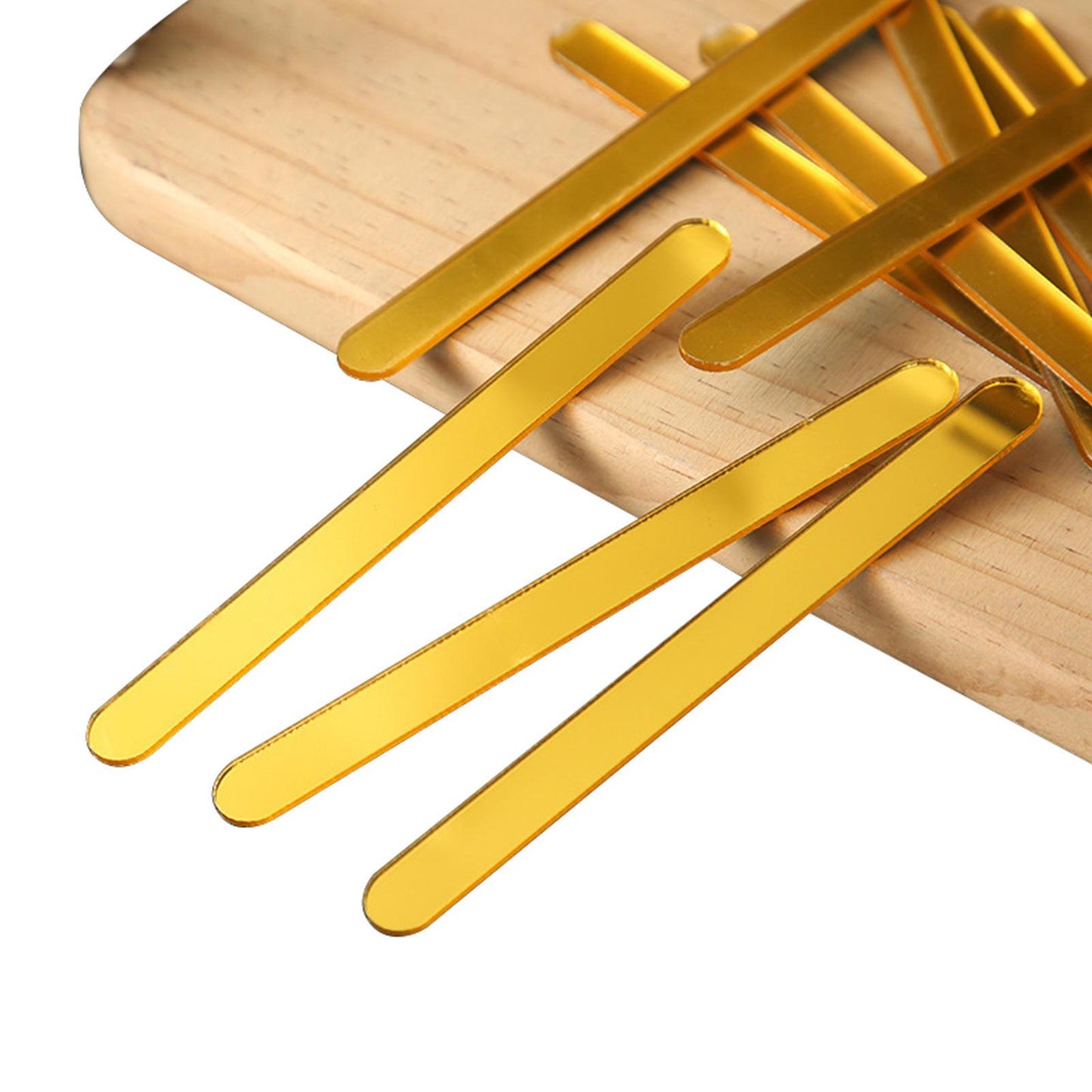 30-Piece Gold Acrylic Popsicle Sticks 4.5 Inch