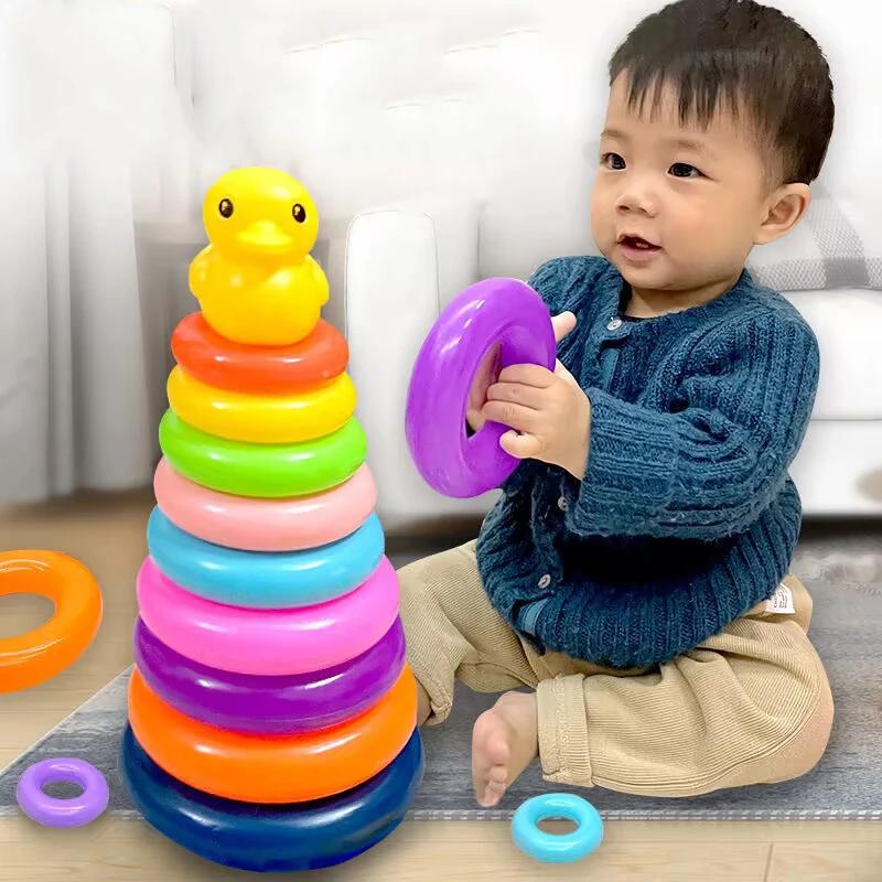 9-Piece Colorful Stacking Rings Toy for Kids – Early Learning Fine Motor Activity Set