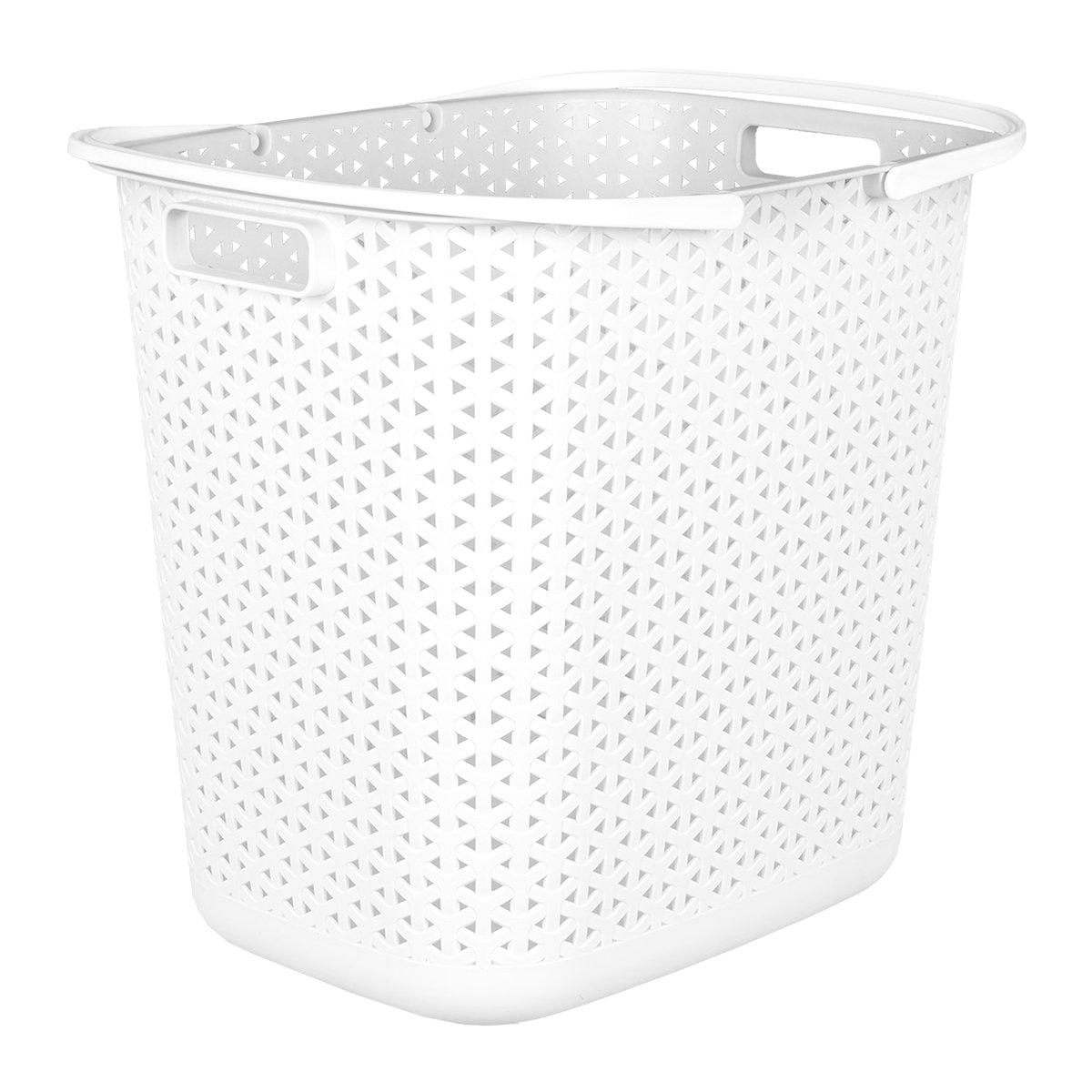 White Laundry Basket with Ventilated Storage Design