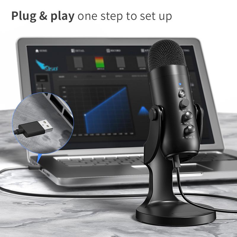 USB Condenser Microphone for PC, Laptop, Gaming, Streaming & Podcasting