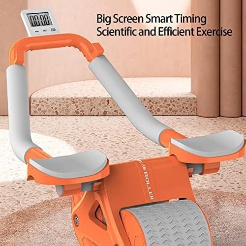 Automatic Rebound Abdominal Wheel With Monitor - Enhanced Core Workout | Elbow Support | Support Upto 300 Pounds | Comfortable Foam Grip