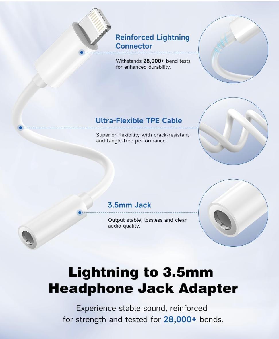Lightning to 3.5mm Headphone Jack Adapter