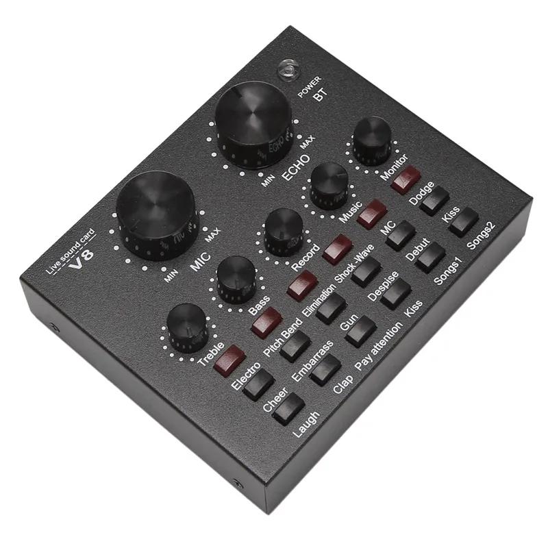 V8 Portable Bluetooth Audio Mixer Sound Card