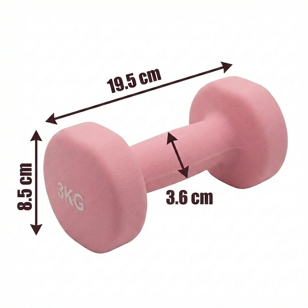 3kg Pink Dumbbell Set for Women & Home Workouts – Strength Training Weights