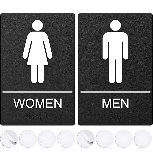 Restroom WC Door Sign – Male & Female Toilet Wall Door Signs for Home, Office & Business