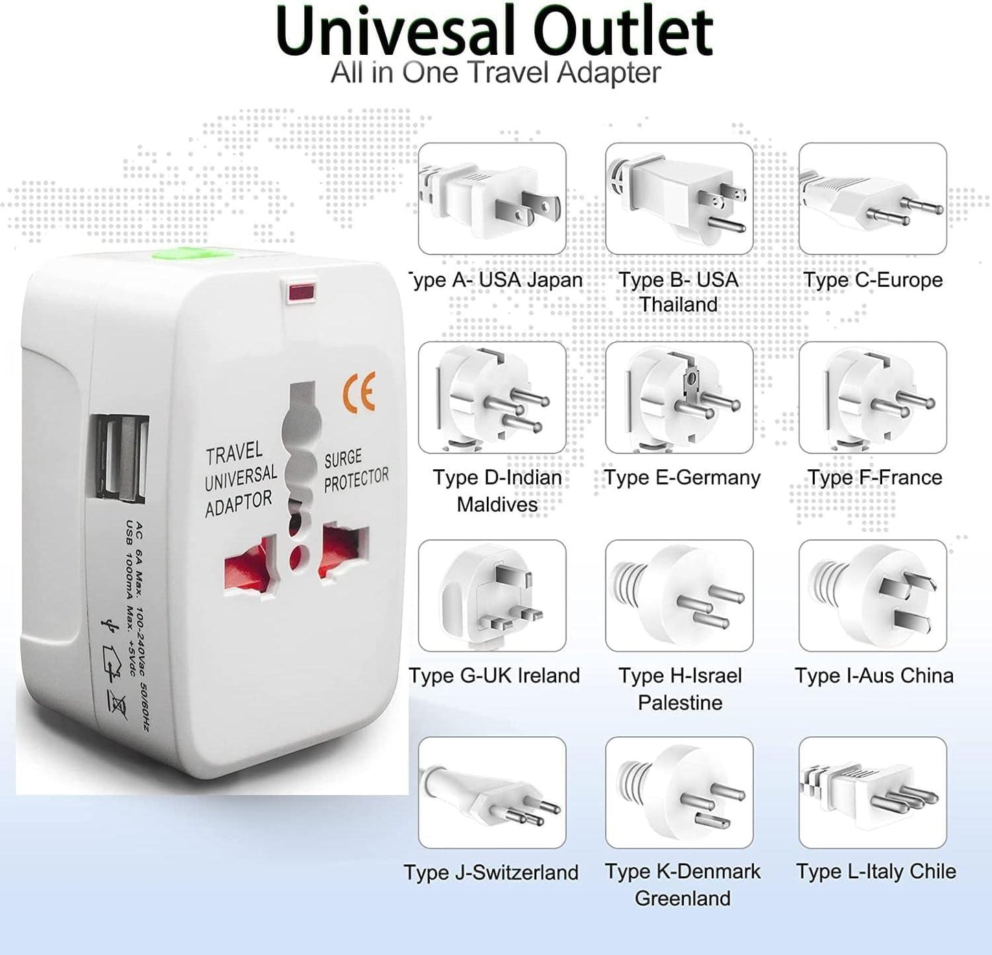 Worldwide All-in-One Universal Travel Adapter