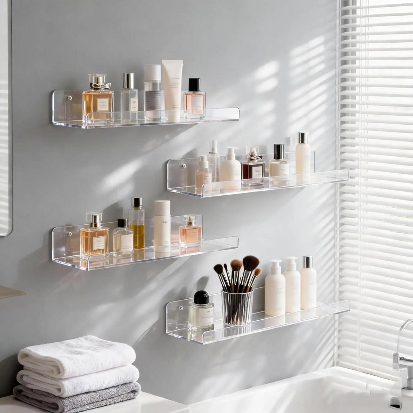 Clear Acrylic Floating Wall Shelves