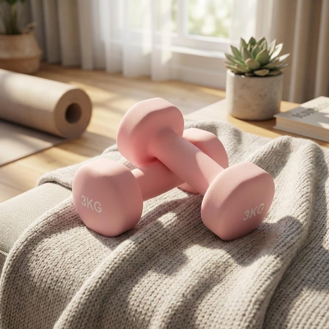 3kg Pink Dumbbell Set for Women & Home Workouts – Strength Training Weights