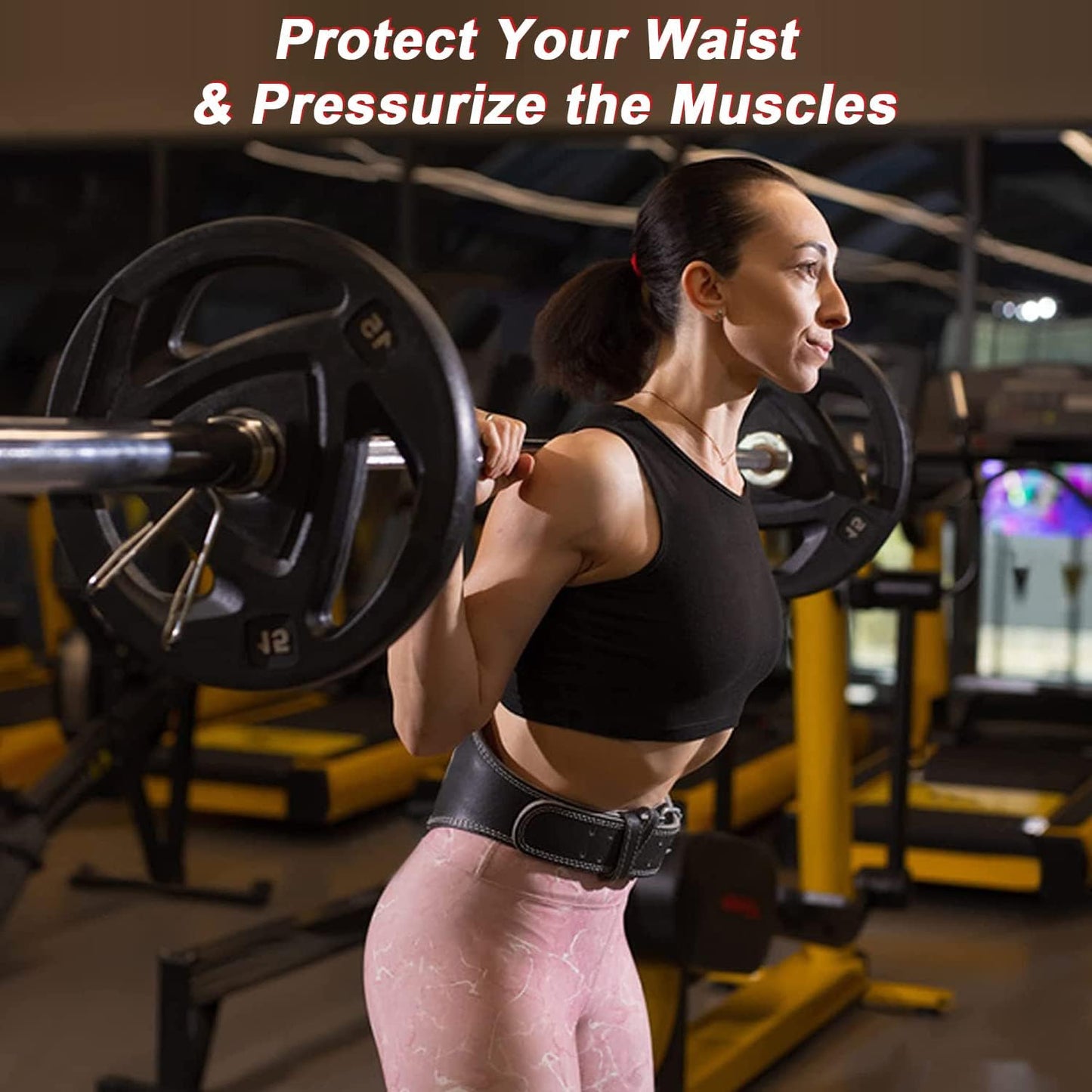 Weight Lifting Belt Powerlifting Belt Leather Gym Workout Waistband Adjustable Buckle for Adult Power Exercise Adult Gym Waist Belt