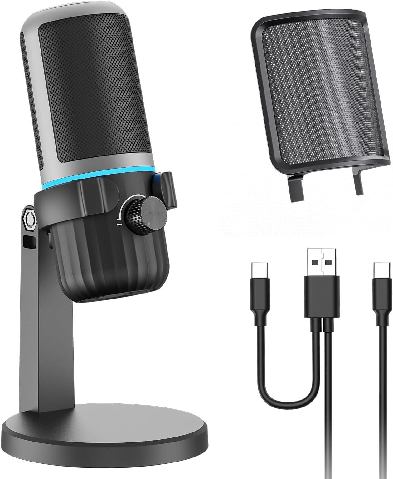 USB Condenser Microphone for PC, Laptop, Gaming, Streaming & Podcasting