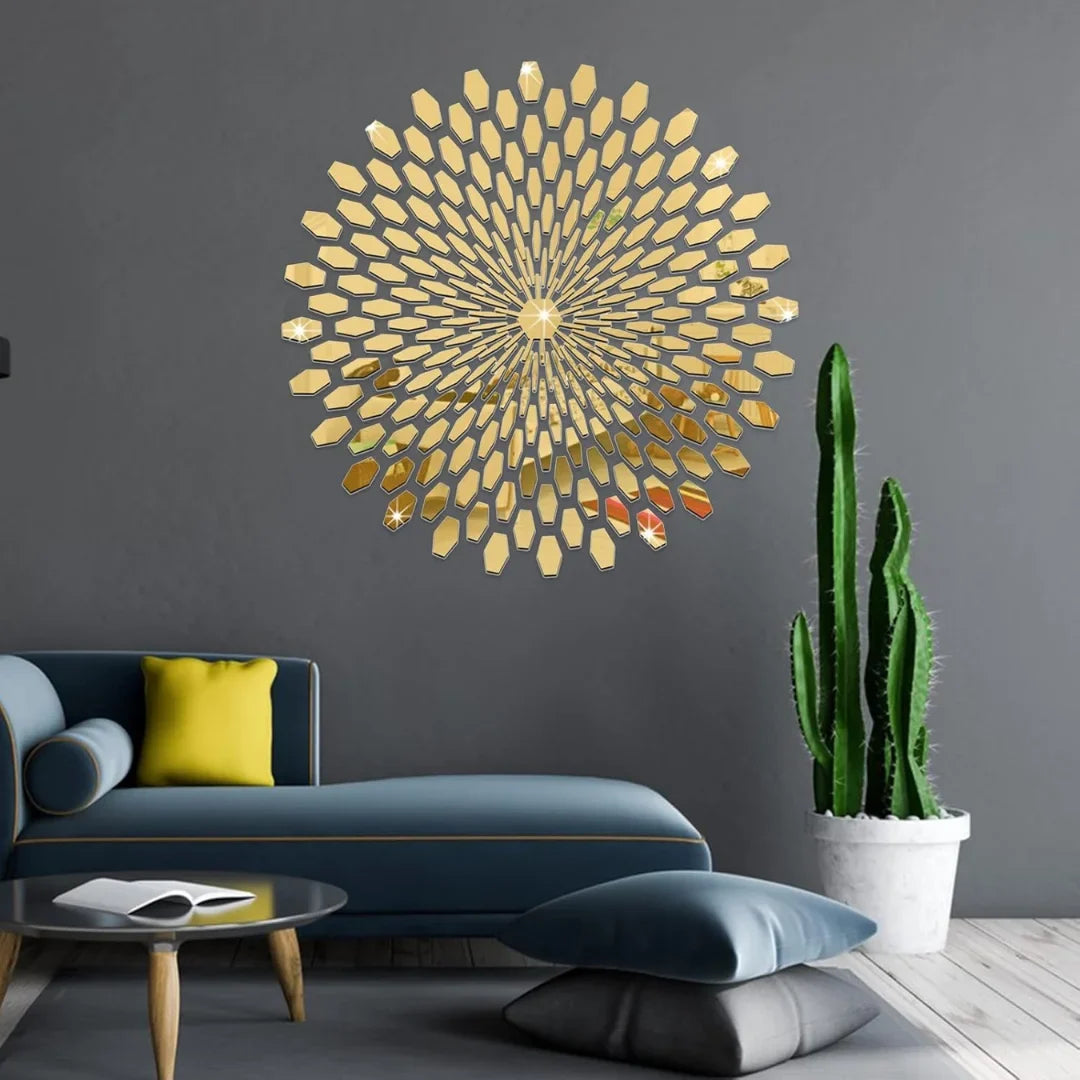 3D Sun Stereo Acrylic Sunflower Round Mural | Wall Art UAE