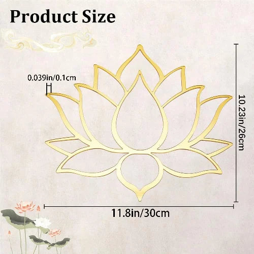 Gold Acrylic Lotus Mirror Sticker | Diwali & Home Décor (30×26cm)
