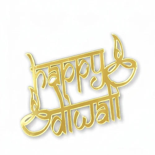 Golden Acrylic Diwali DIY Décor - Shimmering Cutouts Set for Festive Wall & Table Accents