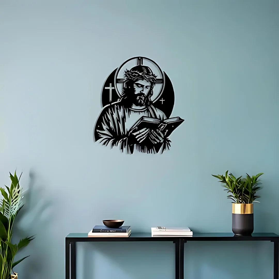 Jesus Christ with Book – Christian Home Wall Decal UAE