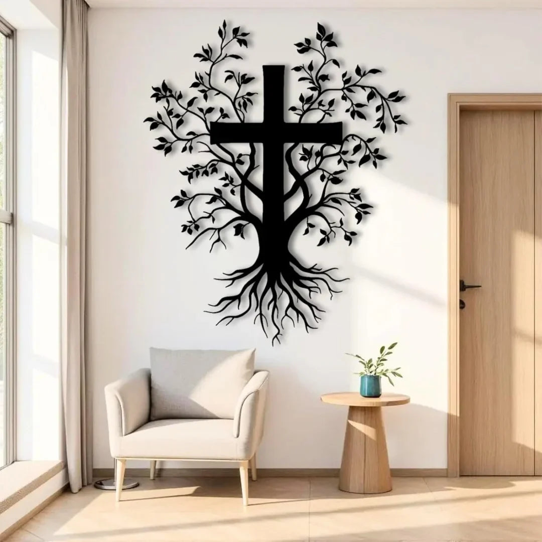 Jesus Cross with Tree – Christmas Gift & Christian Wall Decal UAE