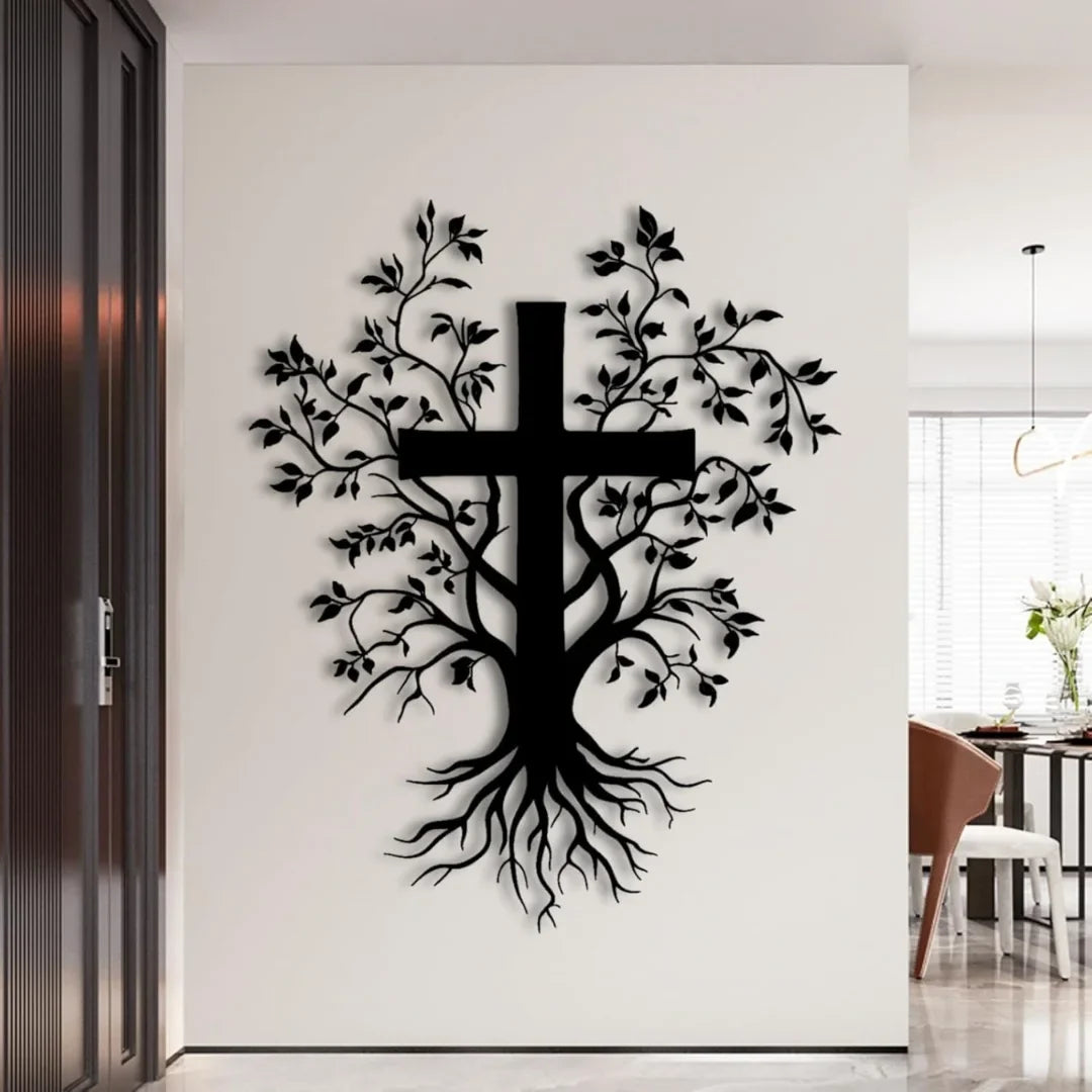 Jesus Cross with Tree – Christmas Gift & Christian Wall Decal UAE