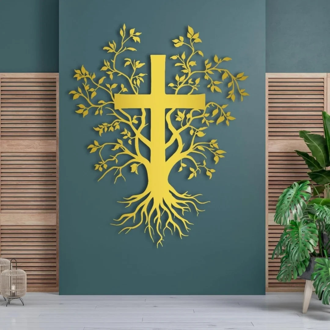 Jesus Cross with Tree – Christmas Gift & Christian Wall Decal UAE
