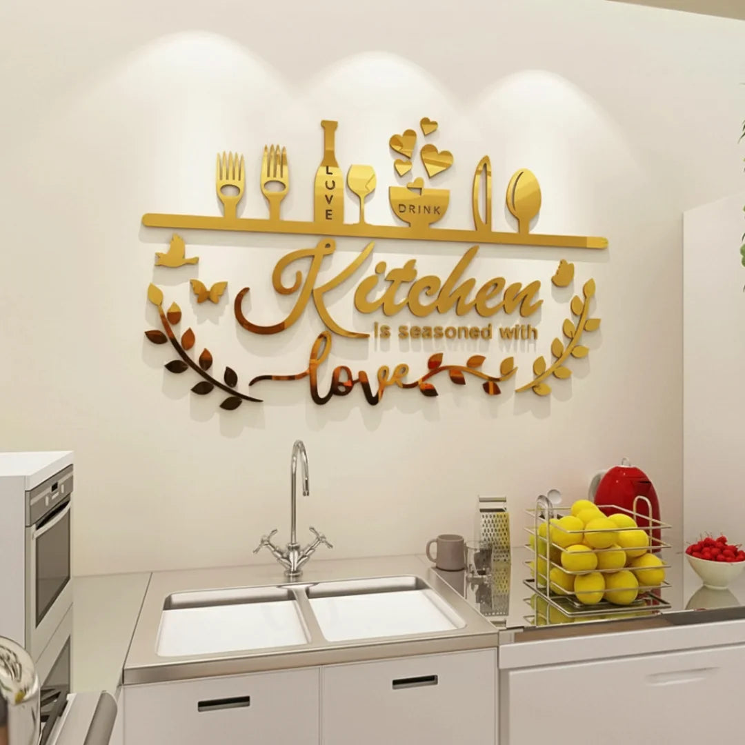 Kitchen is Seasoned with Love Acrylic Wall Décor
