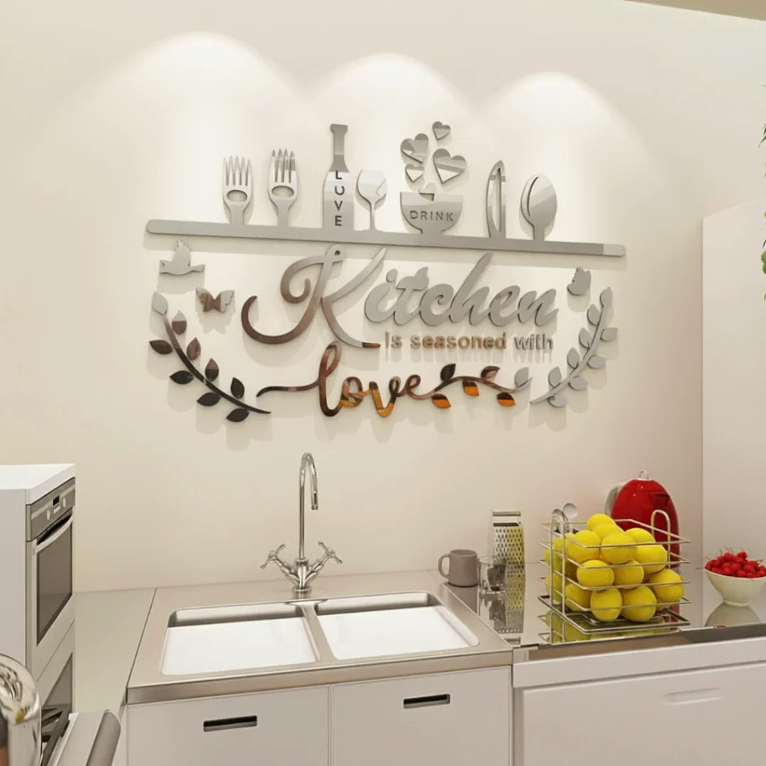 Kitchen is Seasoned with Love Acrylic Wall Décor