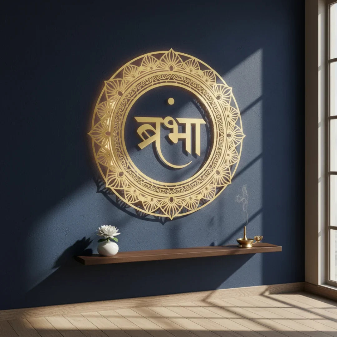 Lord Brahma Calligraphy Acrylic Wall Art - The Creator