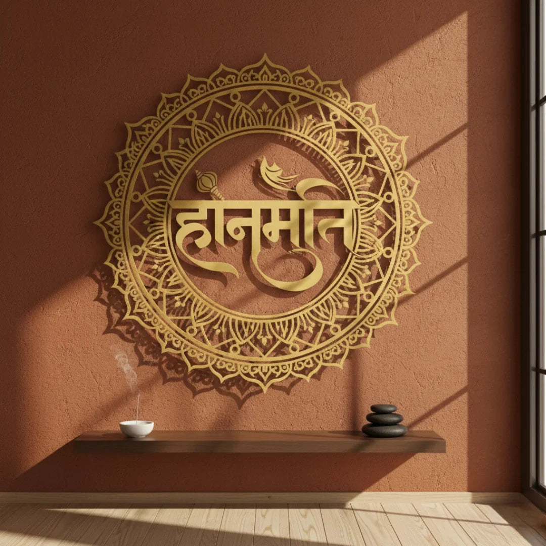 Lord Hanuman Calligraphy Acrylic Art - Strength & Devotion