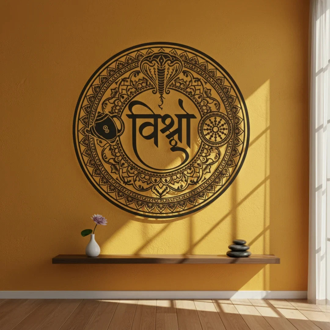 Lord Vishnu Calligraphy Acrylic Wall Art - The Preserver
