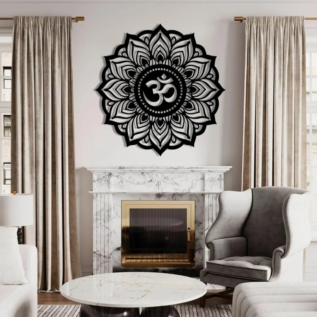 Lotus Mandala Om Acrylic Wall Art | Spiritual Home Decor