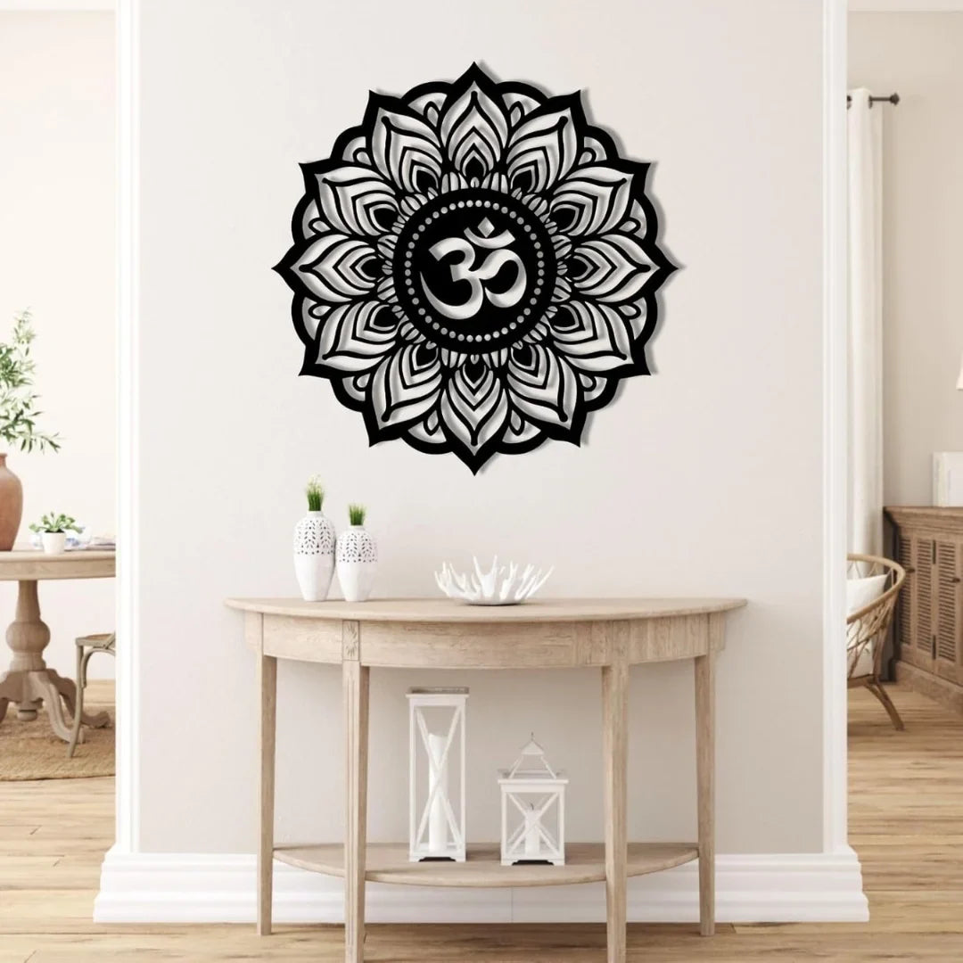 Lotus Mandala Om Acrylic Wall Art | Spiritual Home Decor