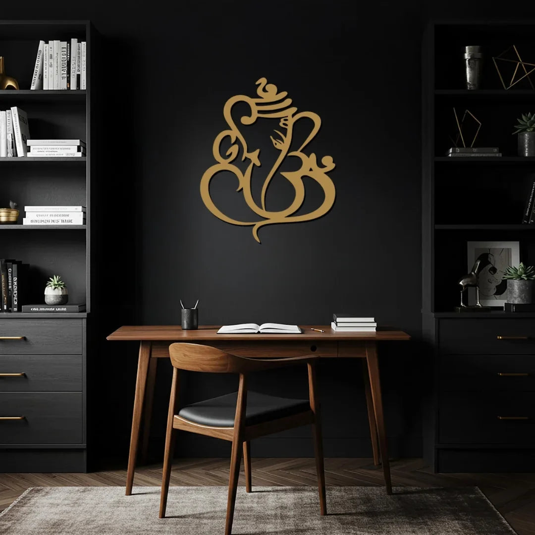 Om Ganesha (Ganpati) Calligraphy Acrylic Wall Art