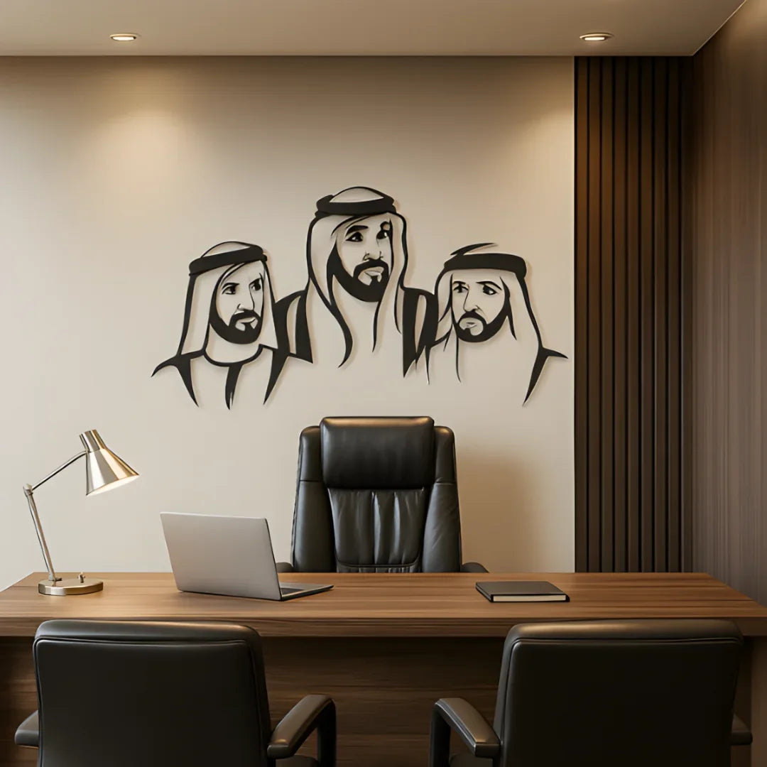 Sheikh Khalifa, Mohammad & Hamdan Acrylic Portrait