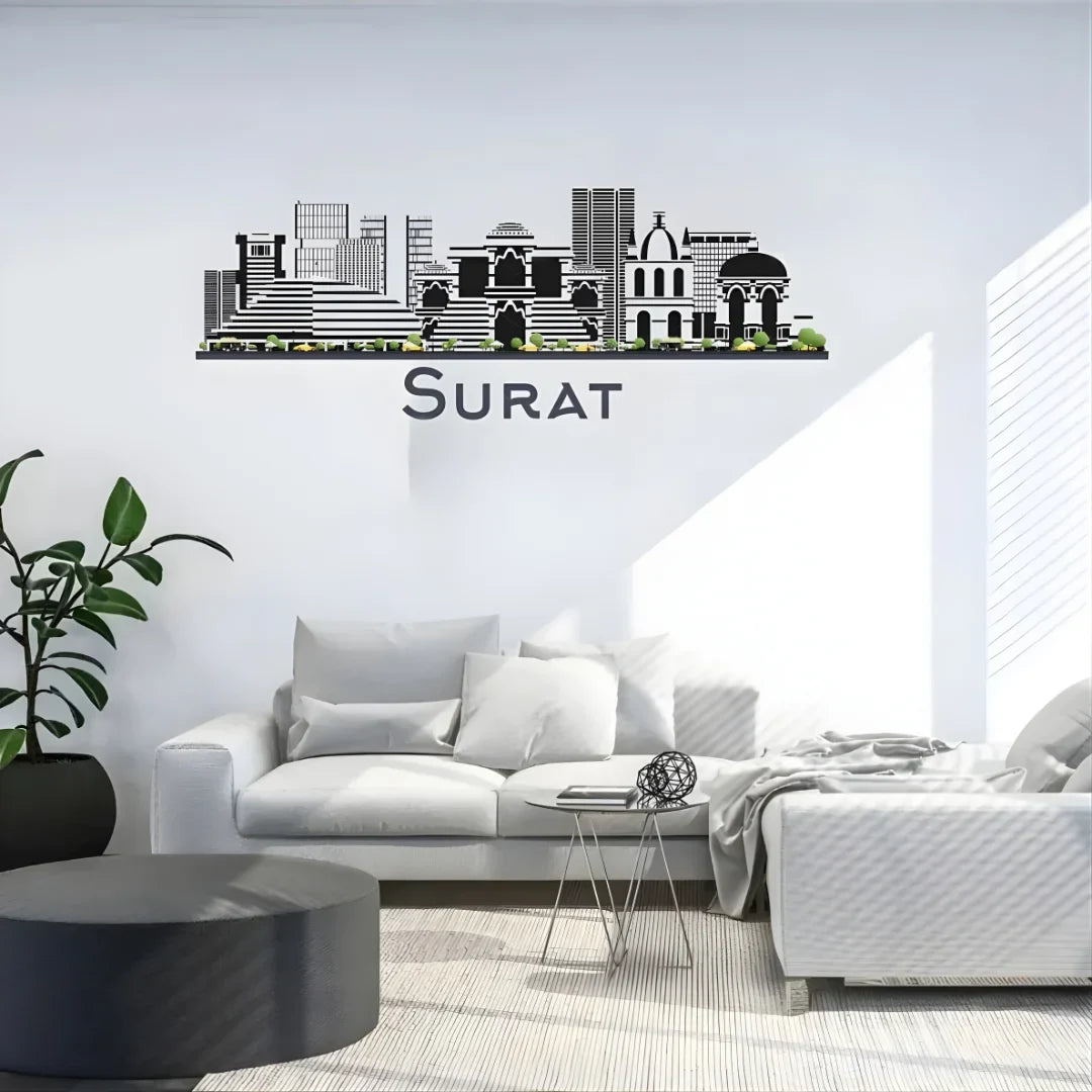Surat, India City Skyline Wall Art Decal | Heritage Decor for UAE