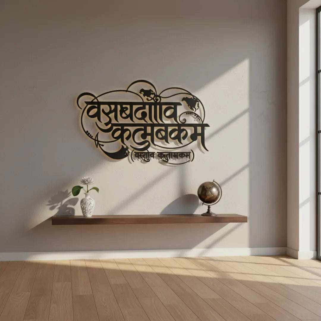 "Vasudhaiva Kutumbakam" Acrylic Wall Art - World is One Family