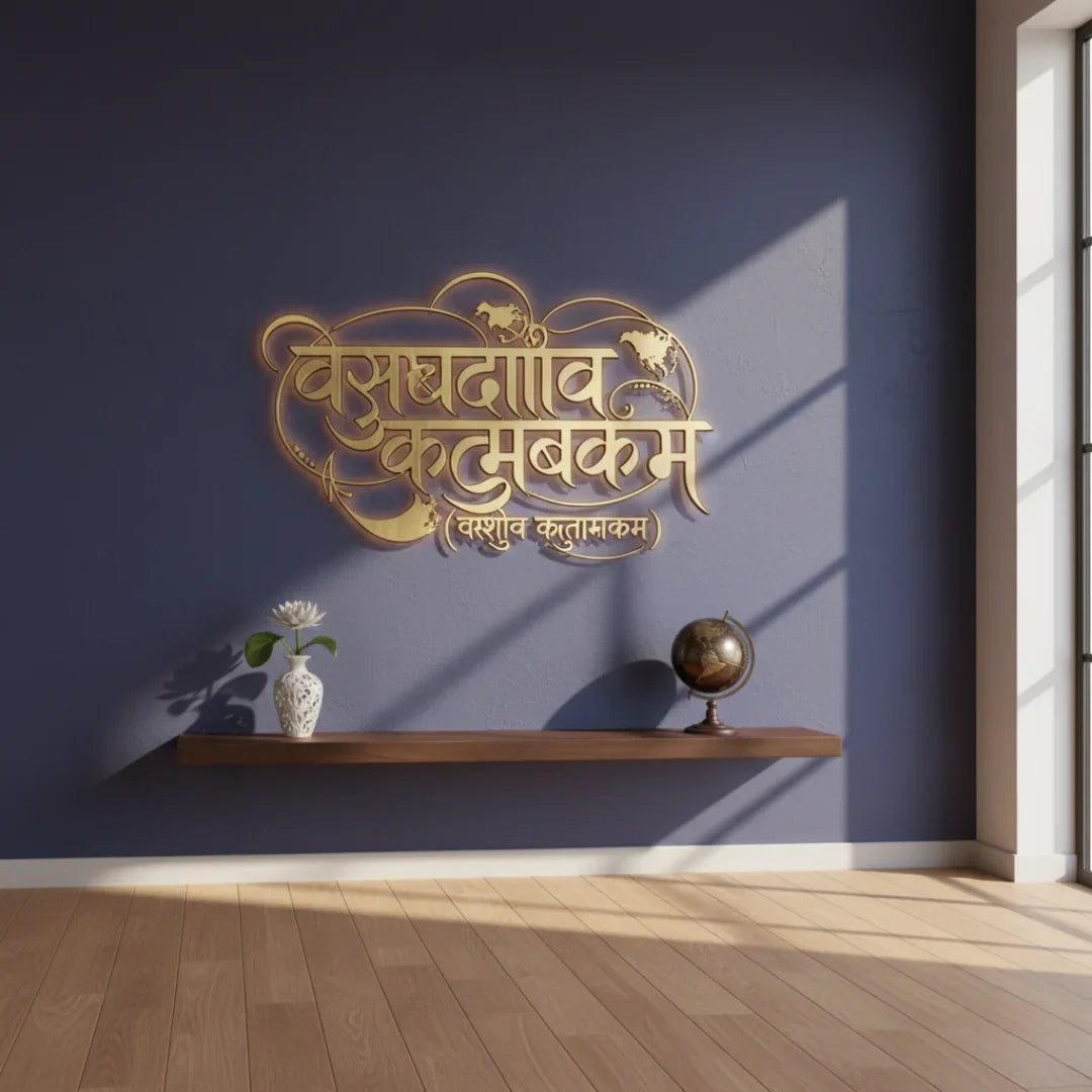 "Vasudhaiva Kutumbakam" Acrylic Wall Art - World is One Family