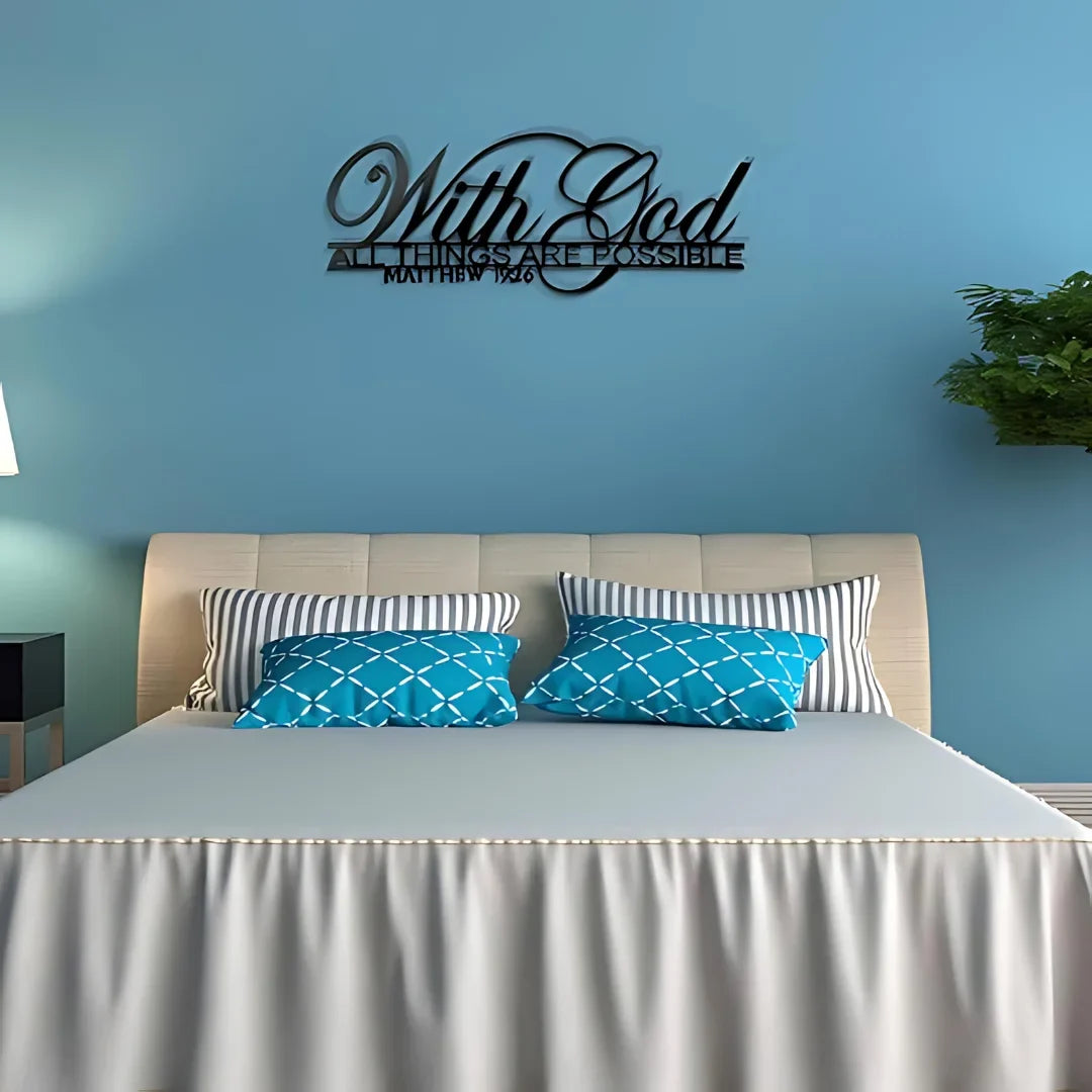 With God All Things Are Possible Acrylic Wall Décor | Christmas Gift UAE