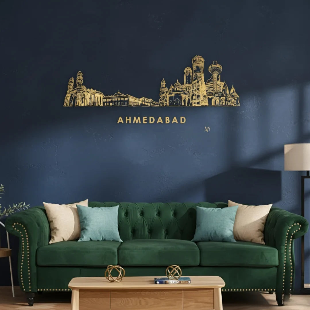 Acrylic Ahmedabad Skyline Wall Art for Home Decor