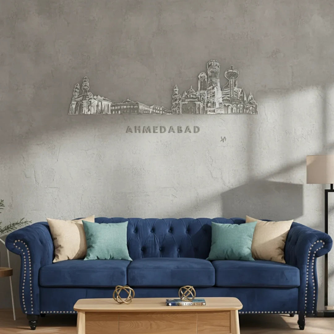 Acrylic Ahmedabad Skyline Wall Art for Home Decor