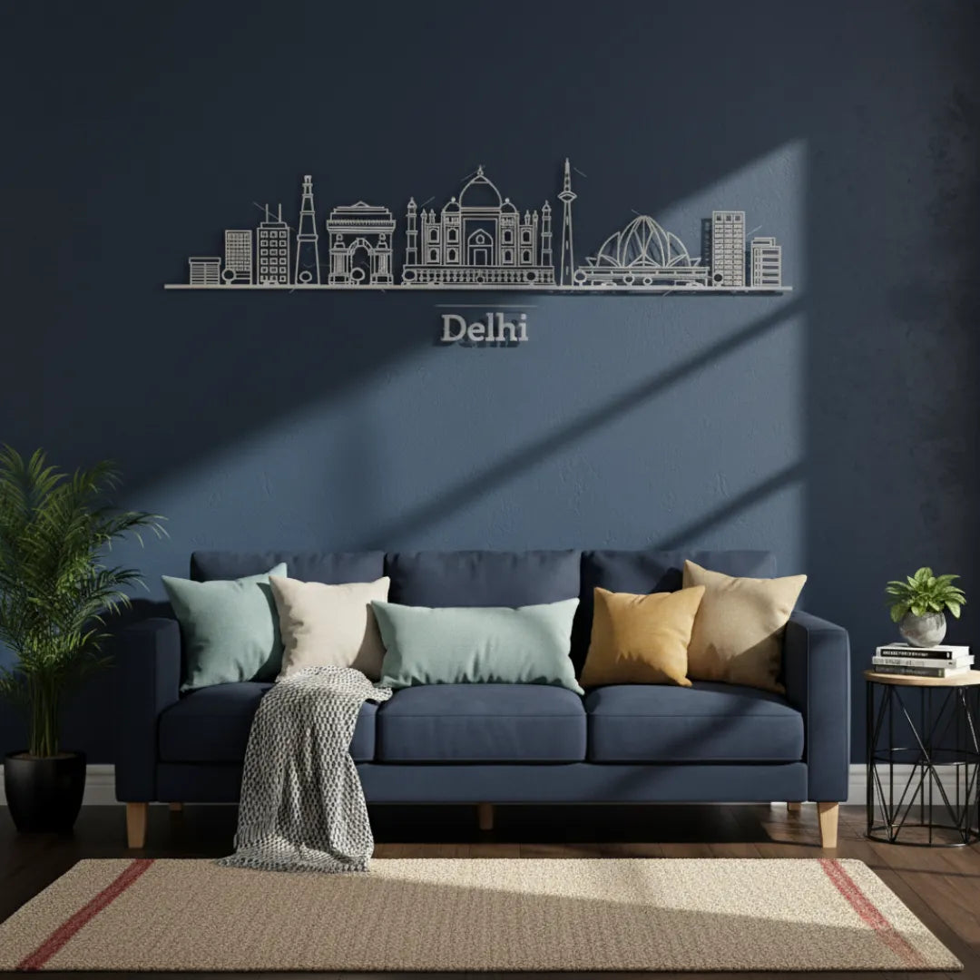 Acrylic Dehli Skyline Wall Art for Home Decor