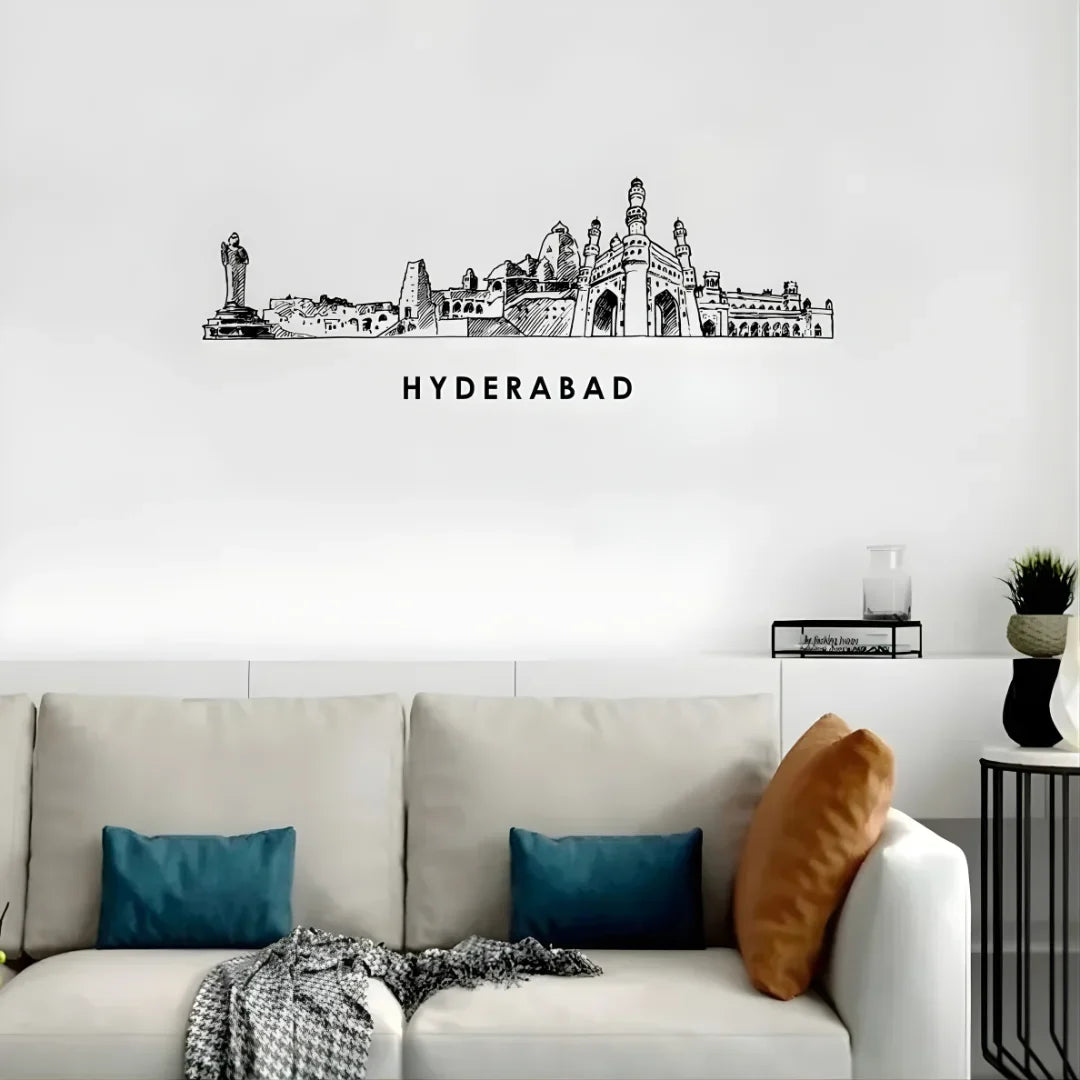 Acrylic Hyderabad Skyline Wall Art for Home Decor