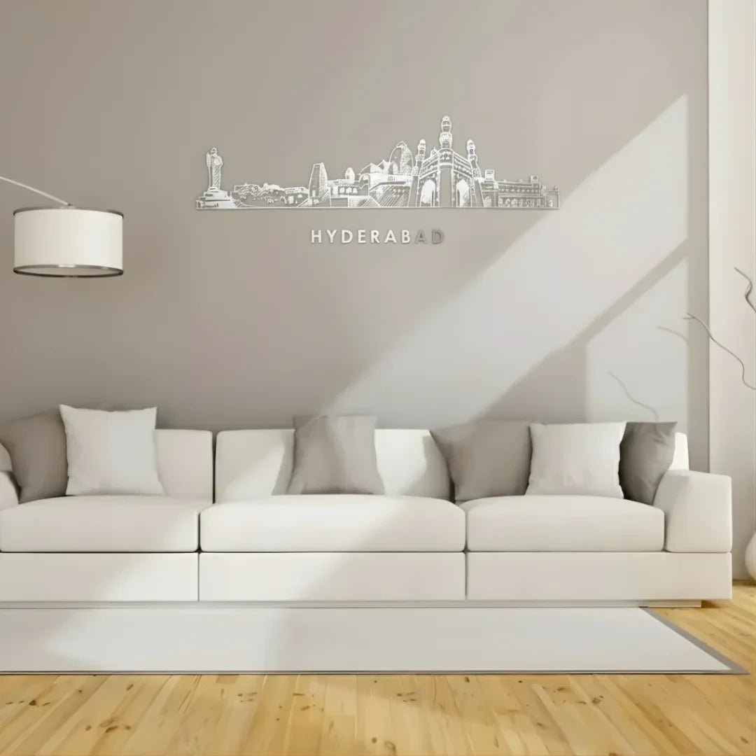 Acrylic Hyderabad Skyline Wall Art for Home Decor