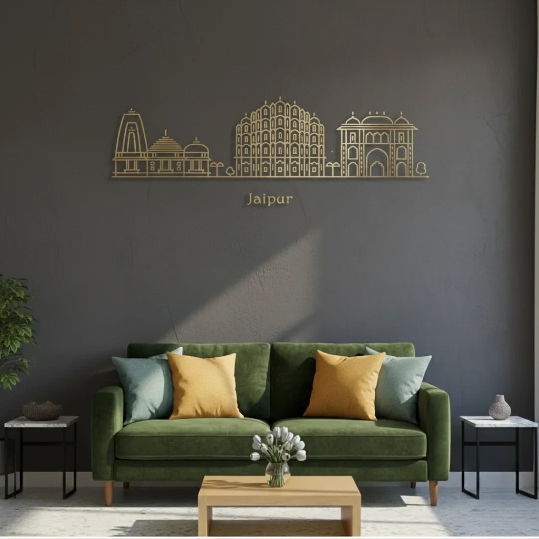 Acrylic Jaipur Skyline Wall Art for Home Decor