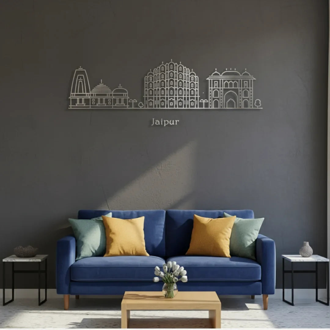 Acrylic Jaipur Skyline Wall Art for Home Decor