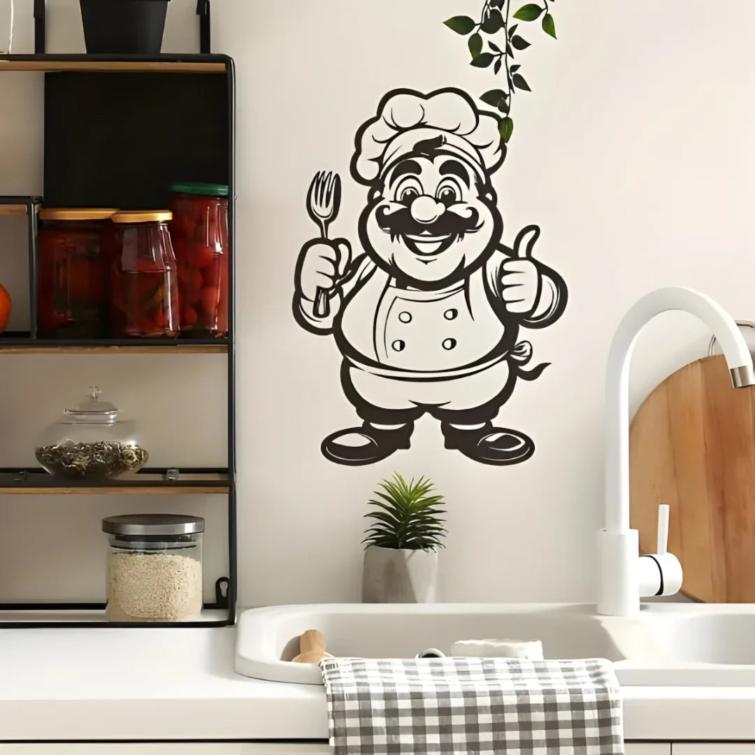 Chef With Fork Kitchen & Dining Wall Decor | Acrylic Wall Art for Home