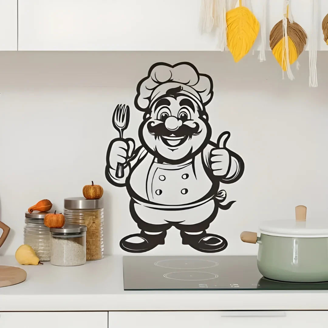Chef With Fork Kitchen & Dining Wall Decor | Acrylic Wall Art for Home