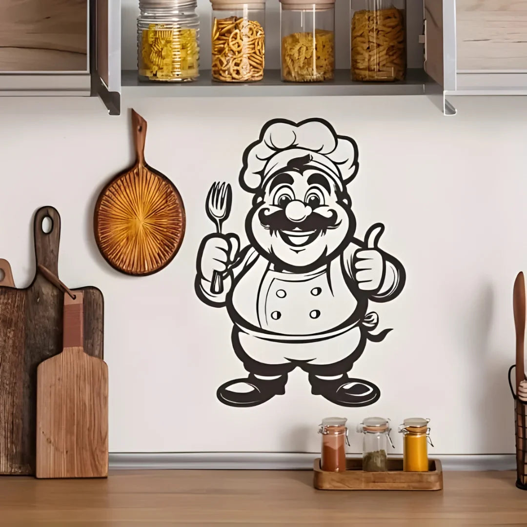 Chef With Fork Kitchen & Dining Wall Decor | Acrylic Wall Art for Home