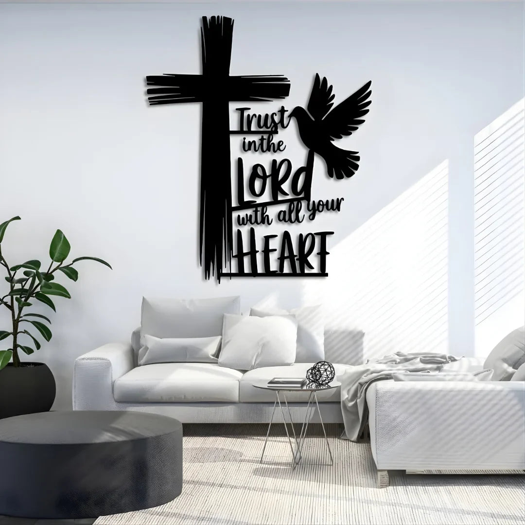 Cross, Dove & Bible Quote – Christian Wall Decal UAE | Christmas & Baptism Gift for Church & Home