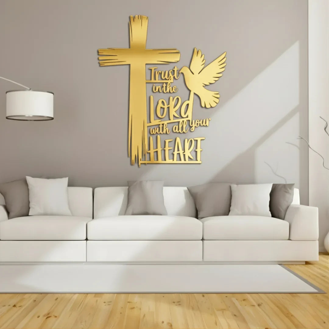 Cross, Dove & Bible Quote – Christian Wall Decal UAE | Christmas & Baptism Gift for Church & Home