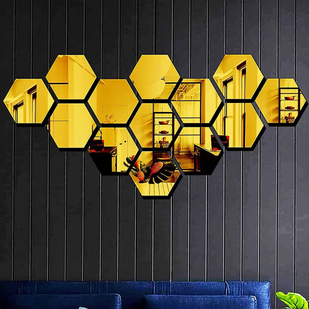 Hexagon 3D Acrylic Mirror | Modern Wall Decoration for Home & Office in UAE