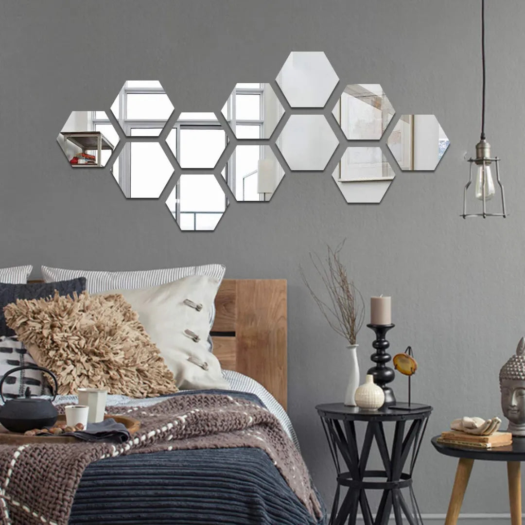 Hexagon 3D Acrylic Mirror | Modern Wall Decoration for Home & Office in UAE