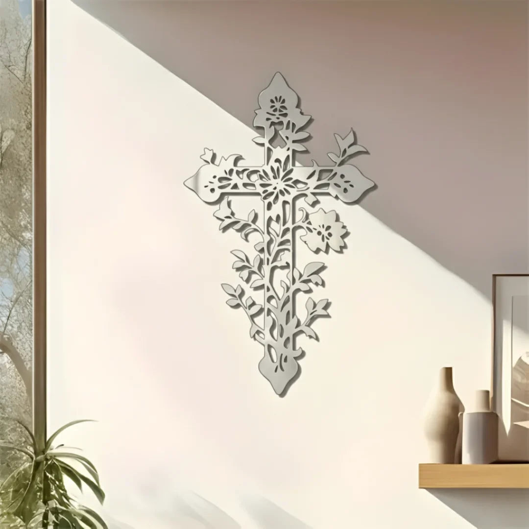 Jesus Cross Floral Tree Branches – Christian Wall Décor UAE | Christmas & Baptism Gift for Church & Home