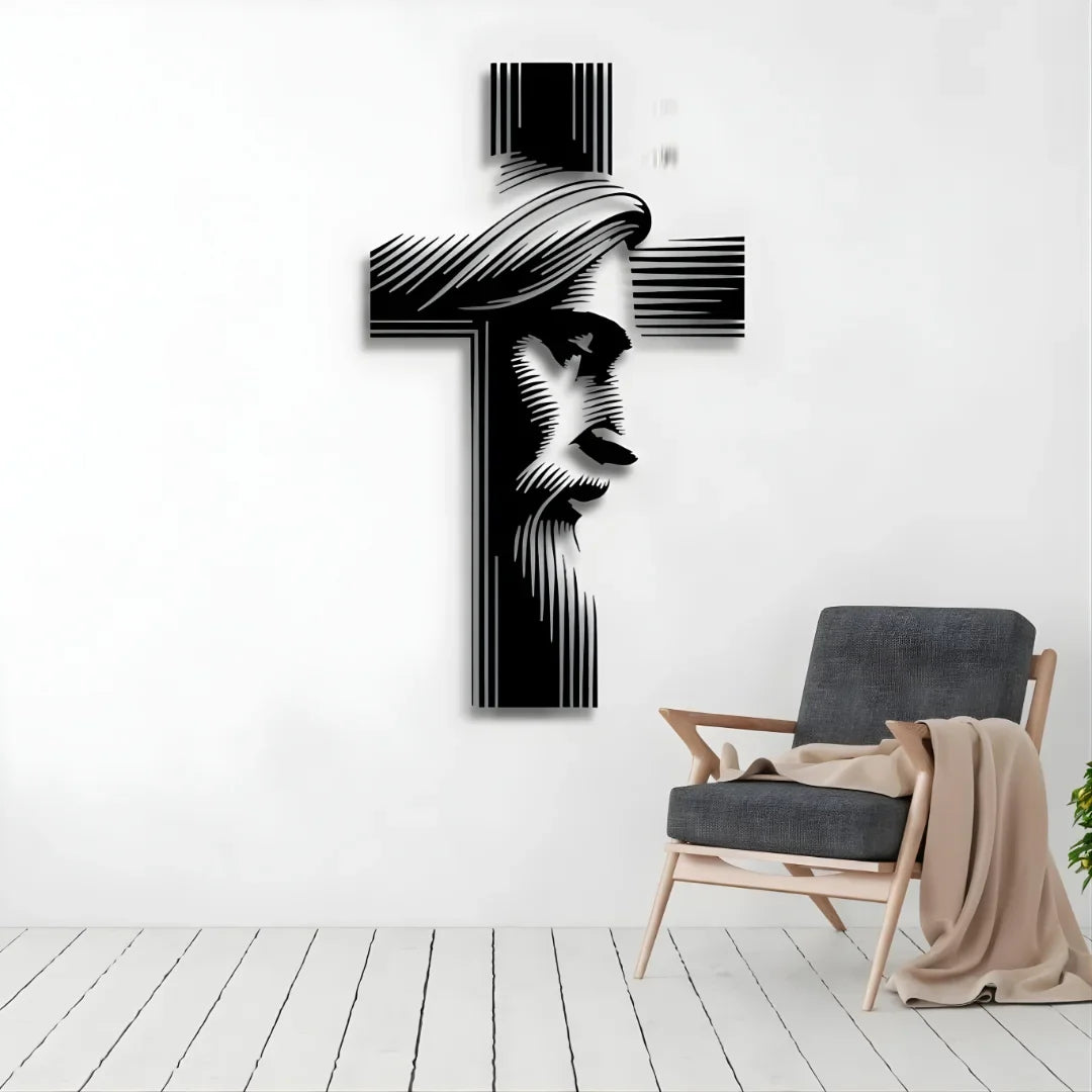 Jesus & Cross Wall Decal UAE | Christian Home & Church Decor for Christmas & Baptism